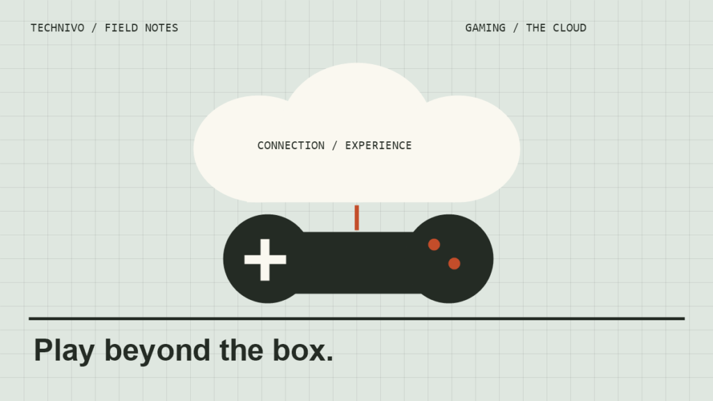 A cloud connected to a game controller.
