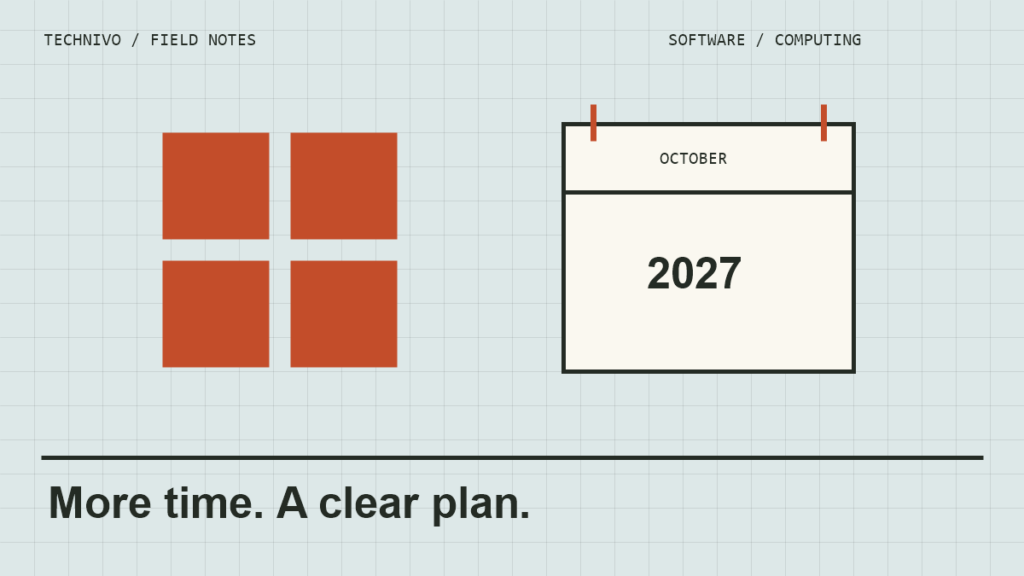 A computer window beside an October 2027 calendar.